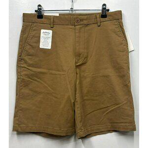Izod Saltwater Stretch Mens Relaxed‎ Classics Shorts 30W Cognac Tan Cotton NWT